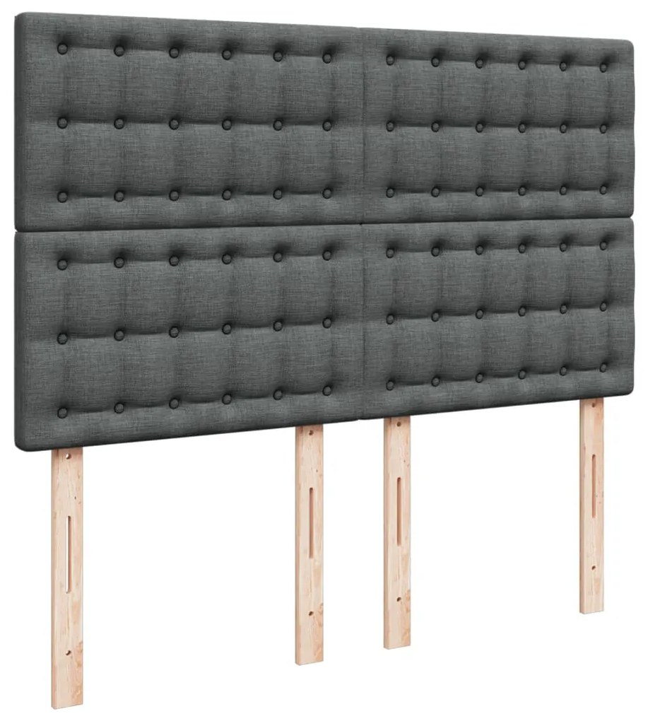 Cama com molas/colchão 140x200 cm tecido cinzento-escuro
