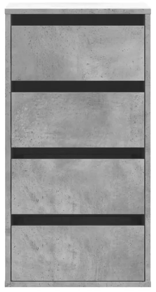 Cómoda com 4 Gavetas - 40x41x76 cm - derivados de madeira - cinzento c