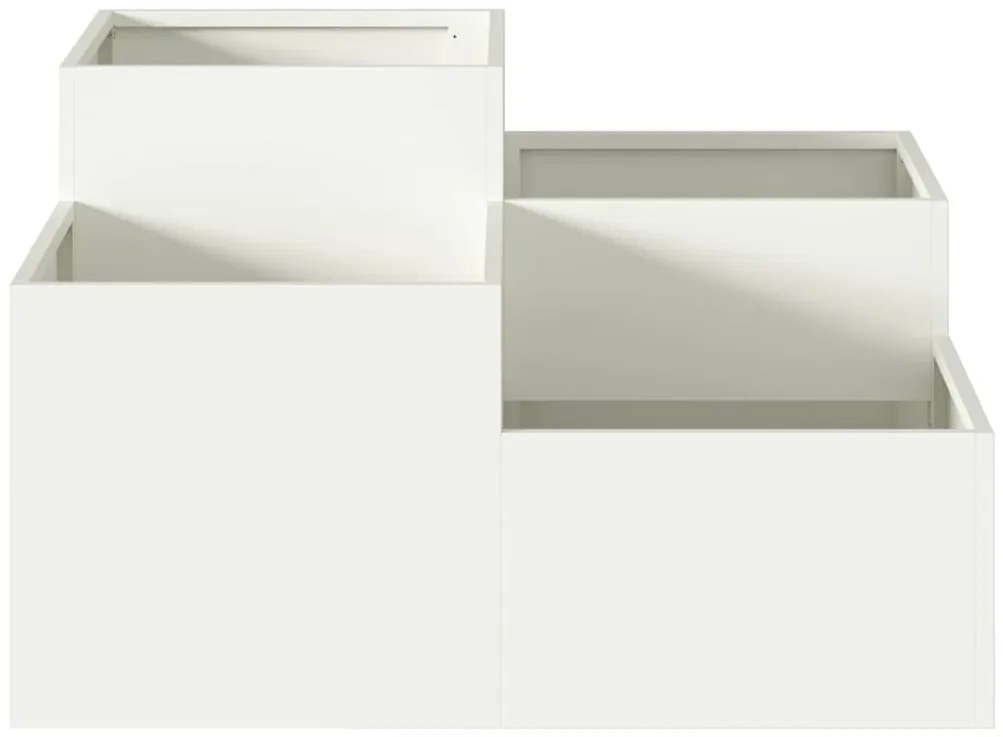 Jardineira vidaXL 100x100x48 cm Aço Branco