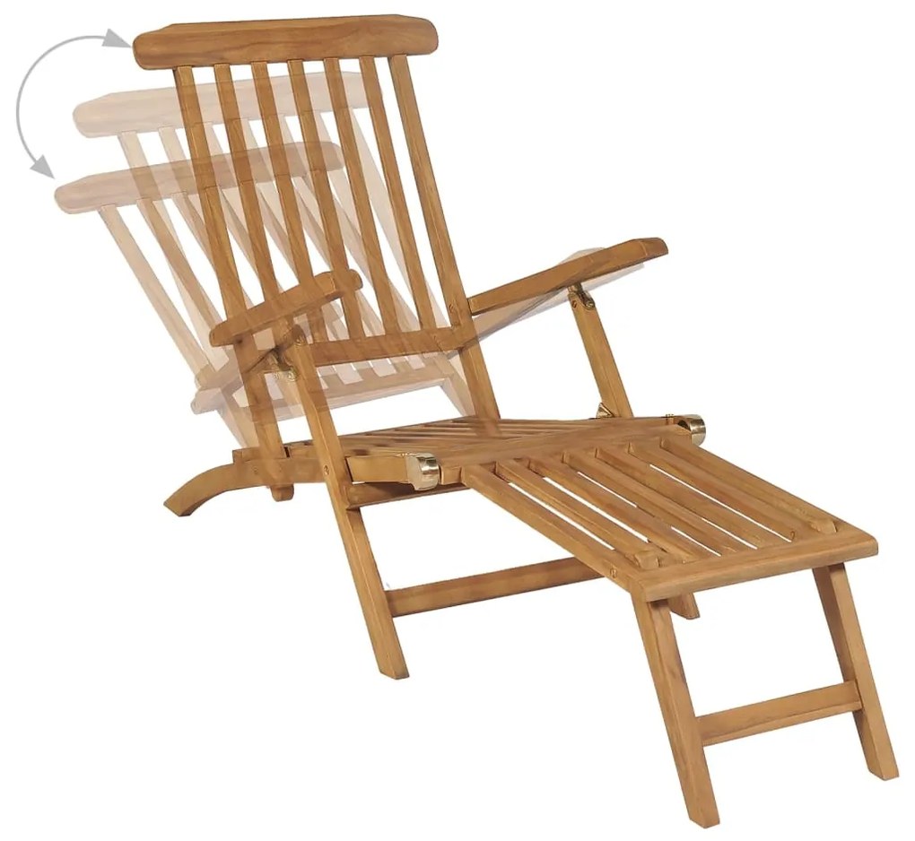 Cadeiras de jardim c/ apoios de pés 2 pcs teca maciça