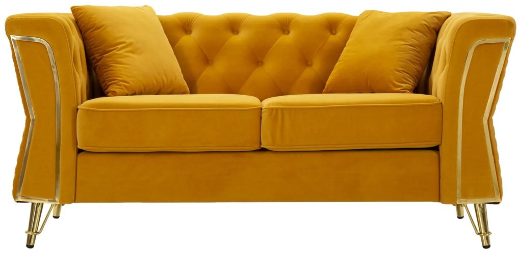SOFÁ EMY MOSTARDA COM ALMOFADAS 162X83X76 CM