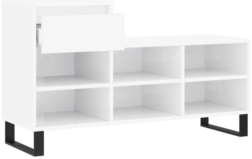 Sapateira 102x36x60 cm derivados de madeira branco brilhante