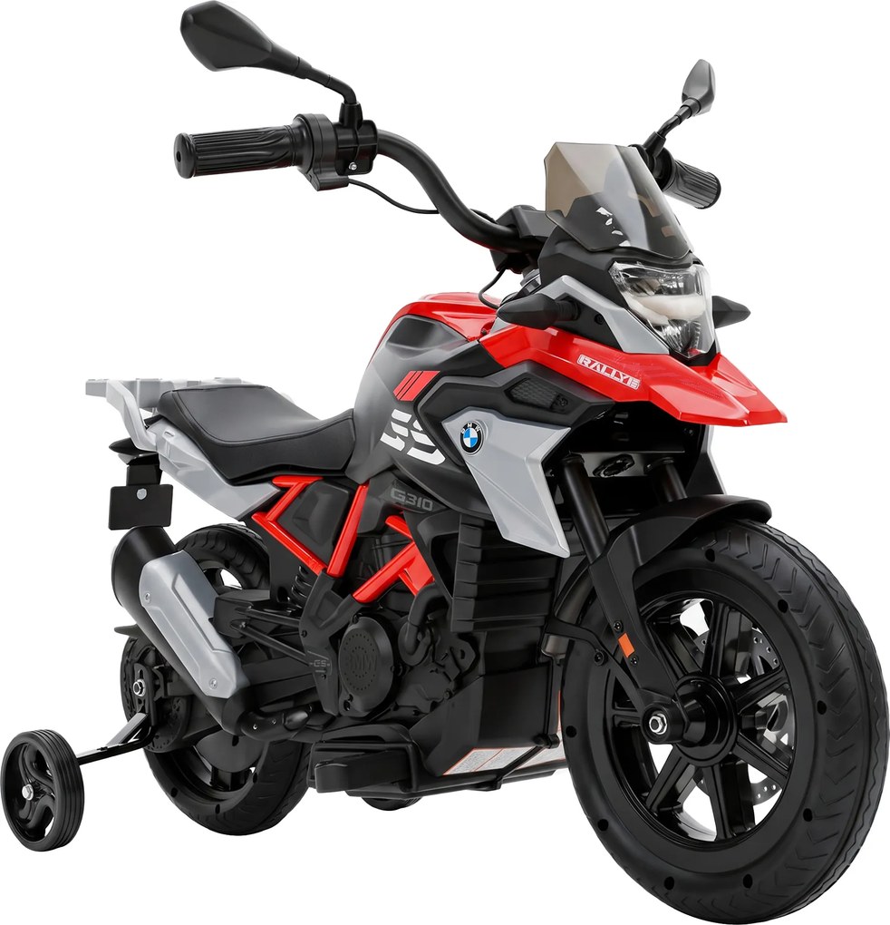 AIYAPLAY Mota Elétrica Infantil BMW G310 GS 12 V com 2 Rodas Auxiliares e Arranque Suave, 3-6 km/h, Vermelho | Aosom Portugal
