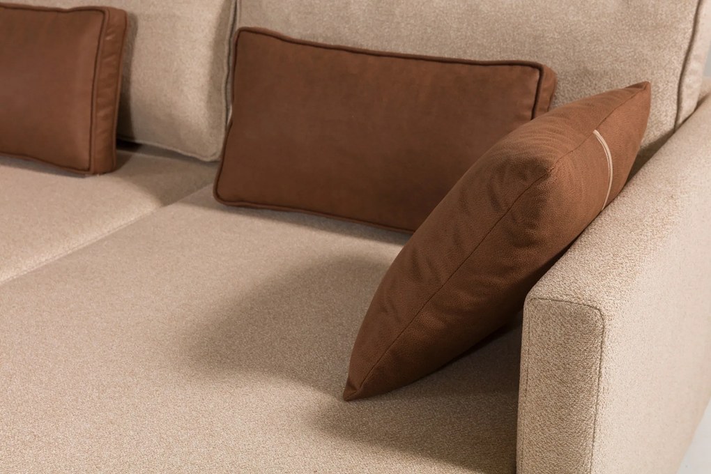 Sofá-Cama de Canto Matris – Castanho – 285x90x192 cm