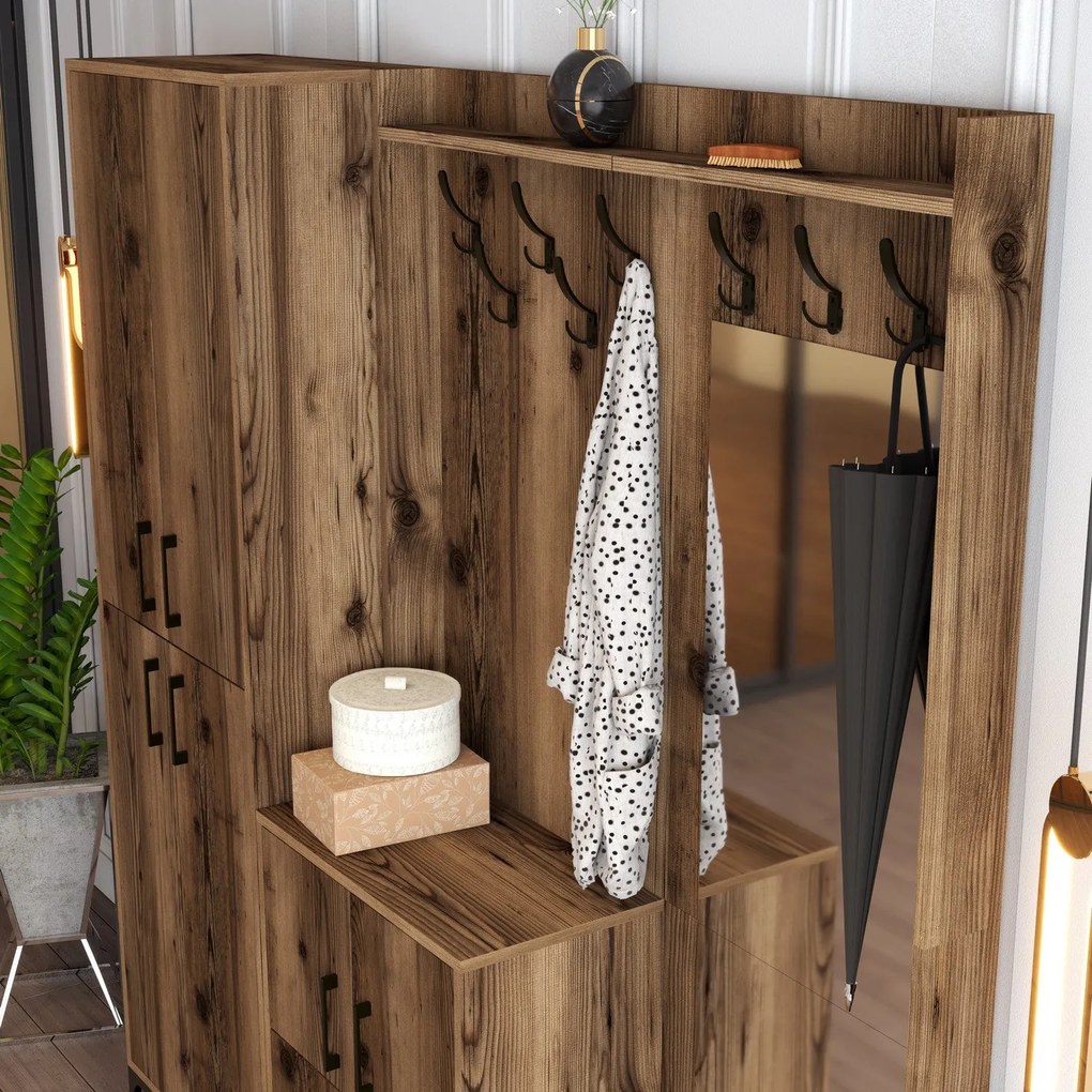 Cabideiro Berlin ABC – Nogal – 180x200x35 cm