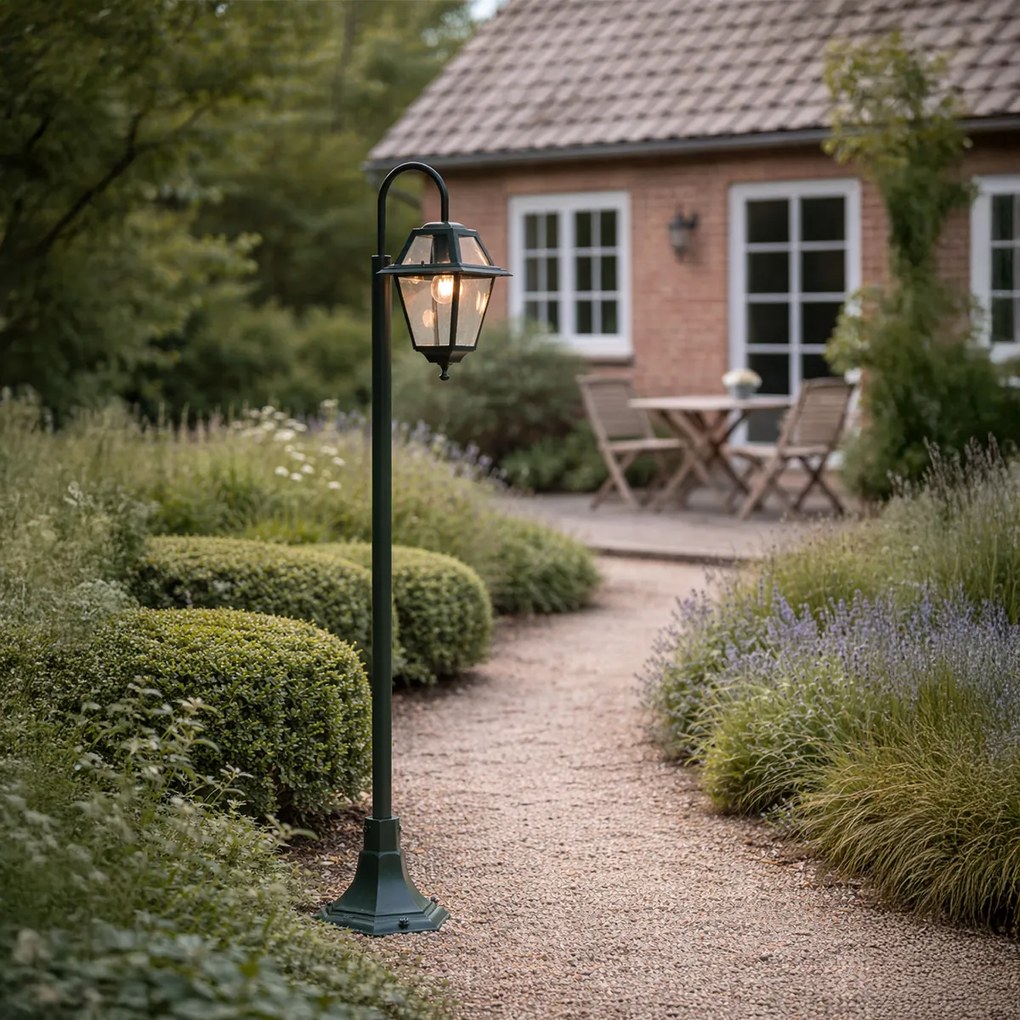 Lanterna de exterior clássica verde escura 135cm IP44 - Berta