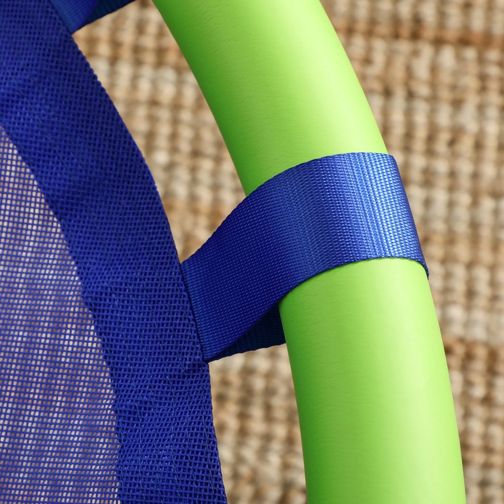 Outsunny Baloiço Infantil Ninho com Altura Ajustável Baloiço Redondo para Crianças de 3-8 Anos Carga Máxima 150 kg para Exterior Ø100x120-180 cm Azul