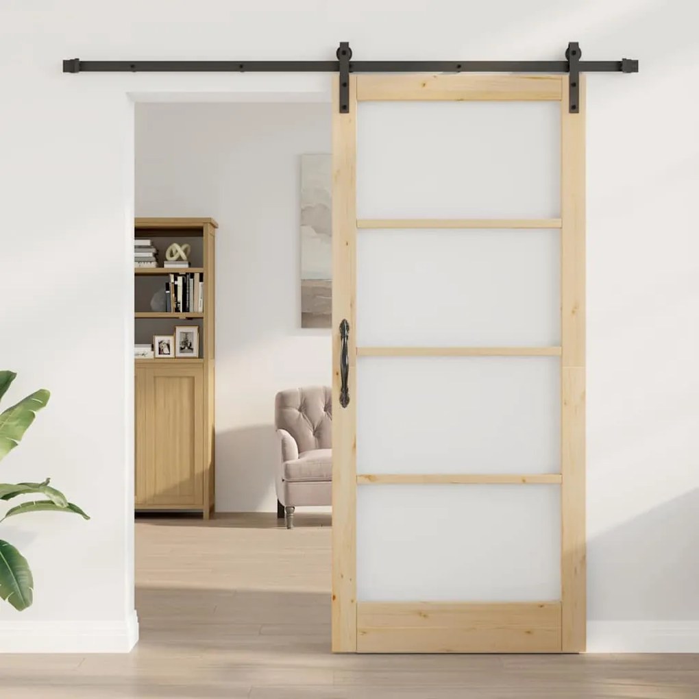 Porta Deslizante vidaXL com Conjunto de Ferragens 'ORKDAL'93x211 cm