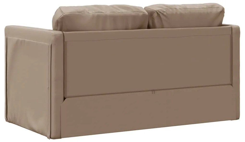 Sofá-cama sem pés 112x174x55 cm couro artificial cappuccino