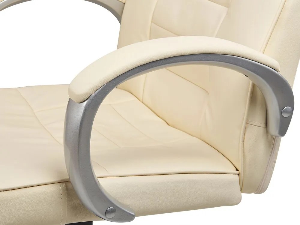 Cadeira de escritório com função de massagem em pele sintética creme GRANDEUR II Beliani