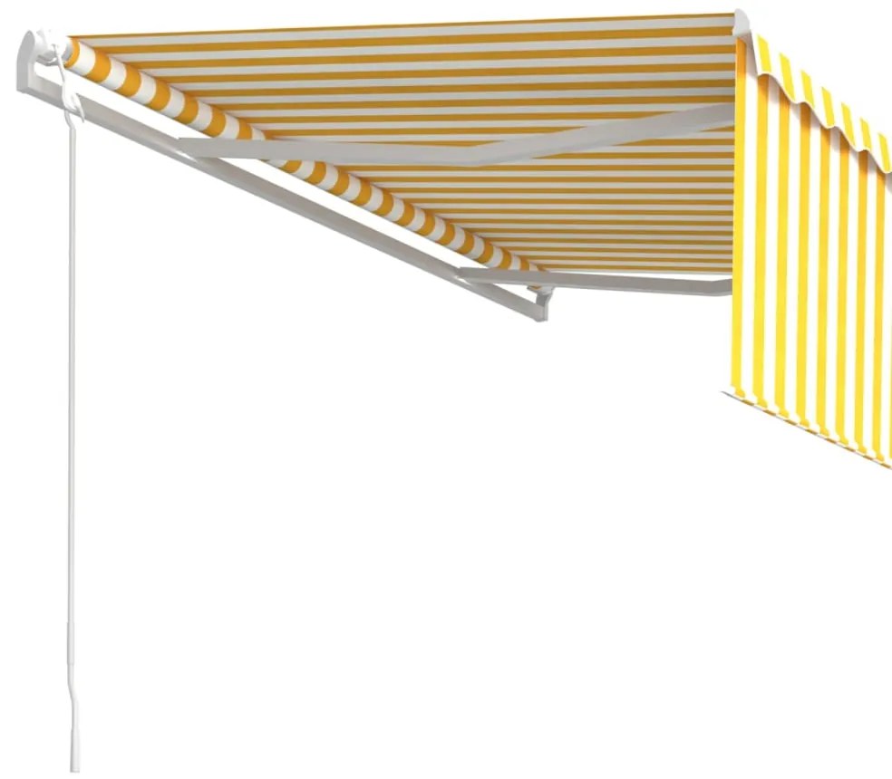 Toldo retrátil automático com estore 4x3 m amarelo e branco