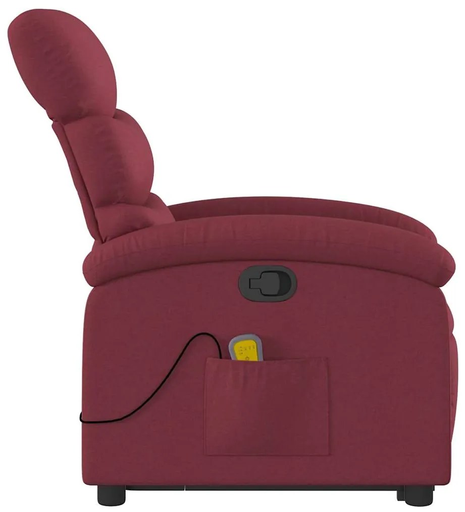 Poltrona de massagens reclin. elevatória tecido vermelho tinto