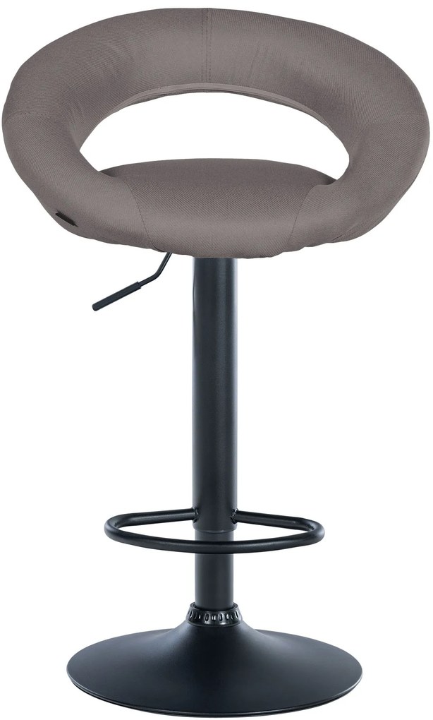 Conjunto de 2 bancos de bar Olinda em tecido e com estrutura preta 52 x 77-97 x 47 cm Cinzento