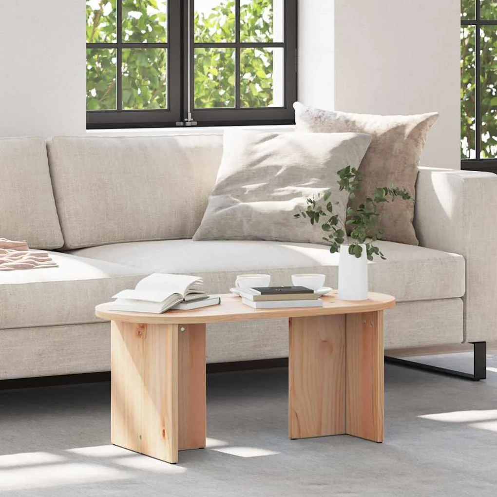 vidaXL Mesa de centro Natural 80 x 39.5 x 35 cm