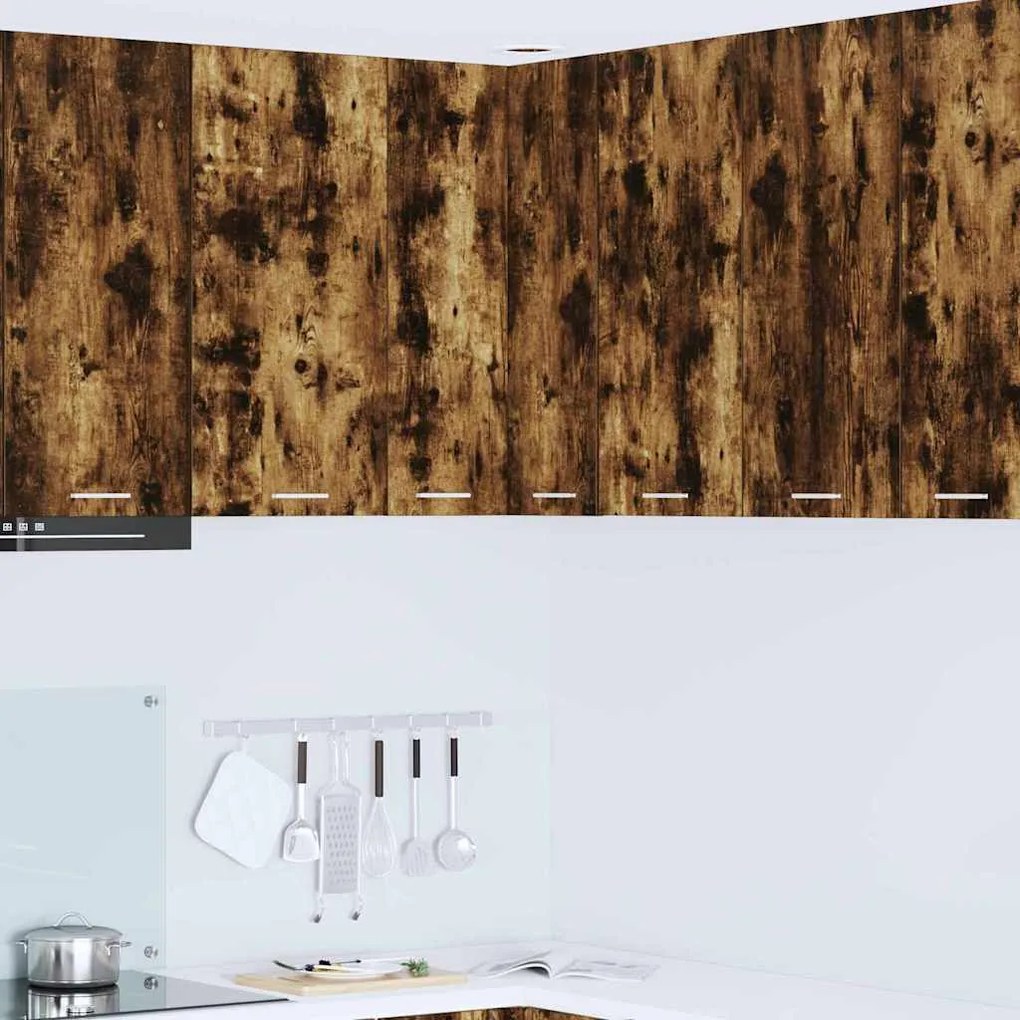 vidaXL Armário suspenso Carvalho Defumado e Branco 57 x 57 x 80 cm