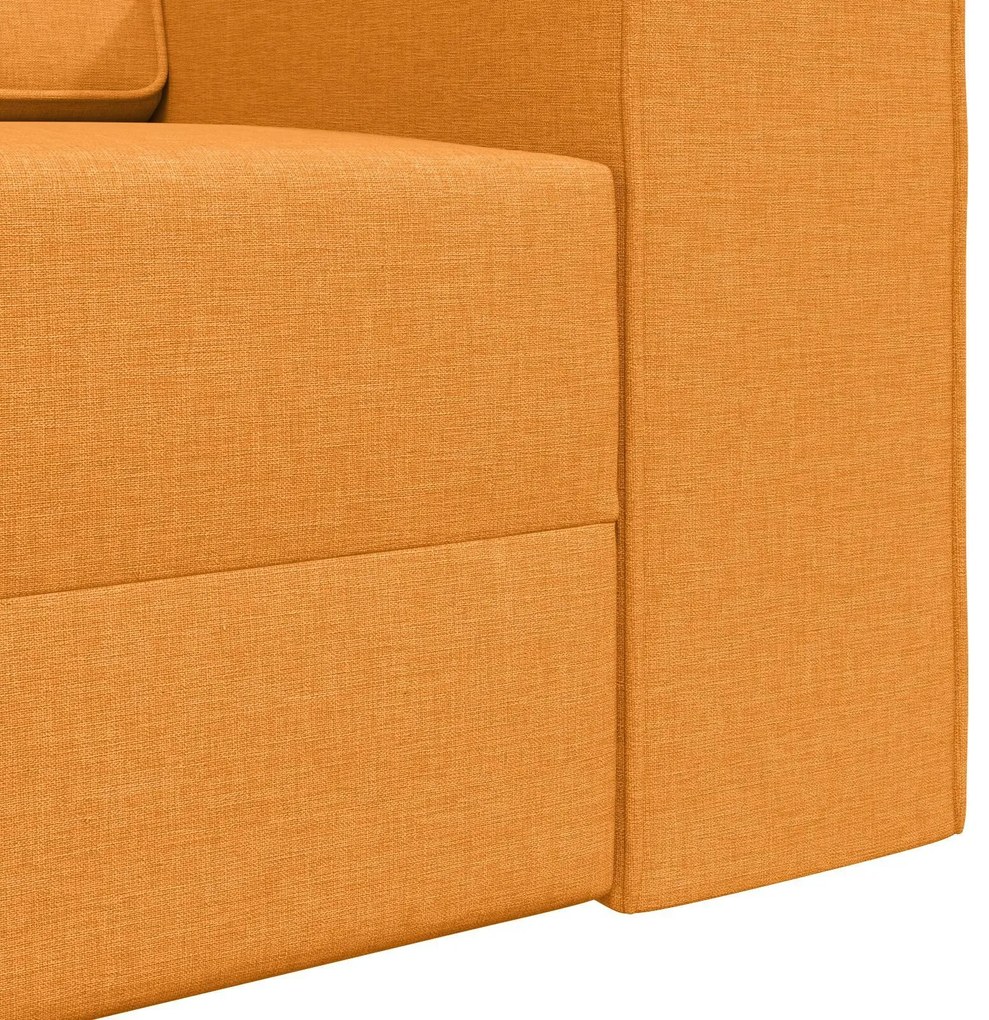 Sofá Cama de Chão 2-em-1 Amarelo Escuro 245x150x60.5 cm Tecido