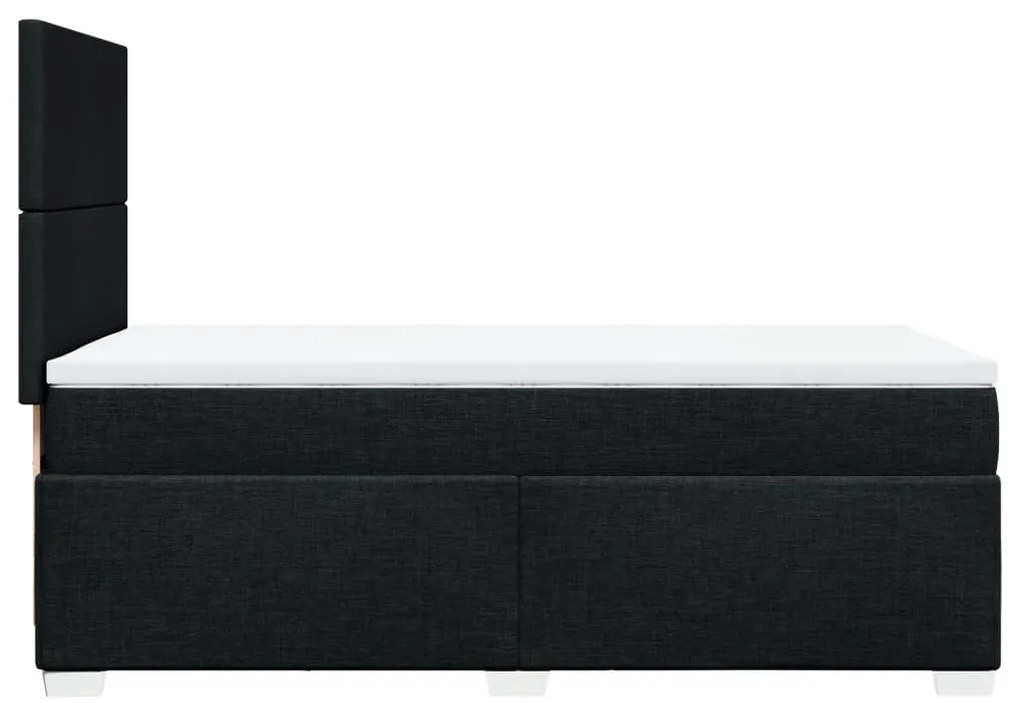 Cama com molas/colchão 90x190 cm tecido preto