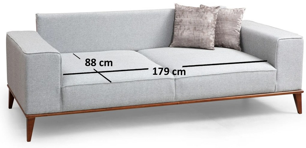 Sofá-Cama de 3 Lugares Montana – Cinzento – 223 cm x 91 cm x 85 cm