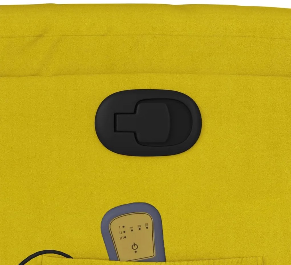 Poltrona de massagens reclinável veludo amarelo