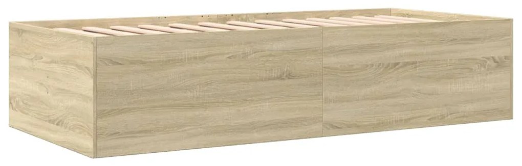 Sofá-cama com gavetas sem colchão 75x190 cm carvalho sonoma