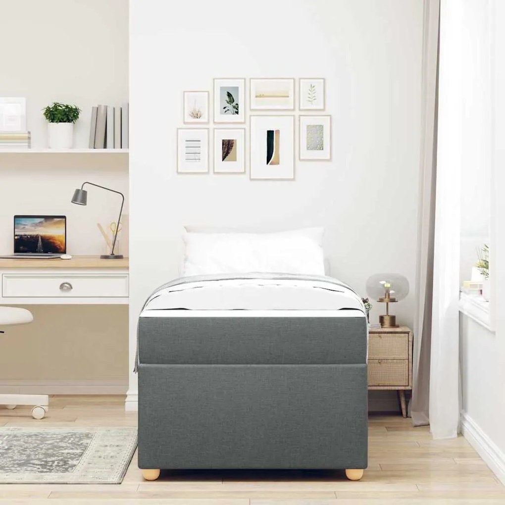 Estrutura de cama com colchão Cinzento escuro 100 x 200 cm