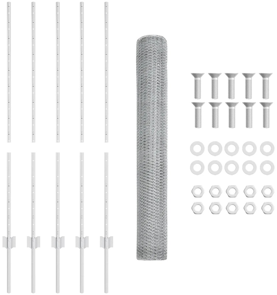 Postes de Cerca 10 pcs U-Channel 120 cm Aço Galvanizado