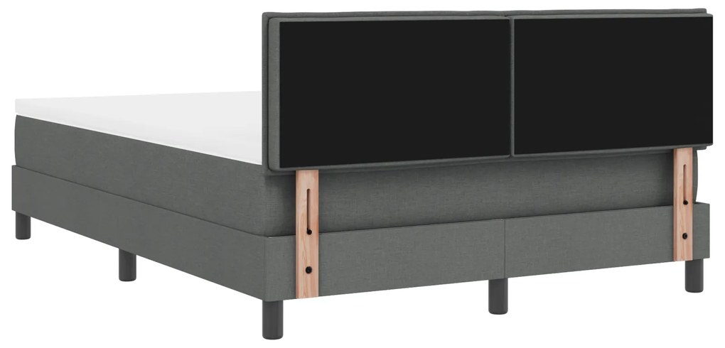 Cama Box com Colchão Cinza Escuro 140x200 cm Tecido