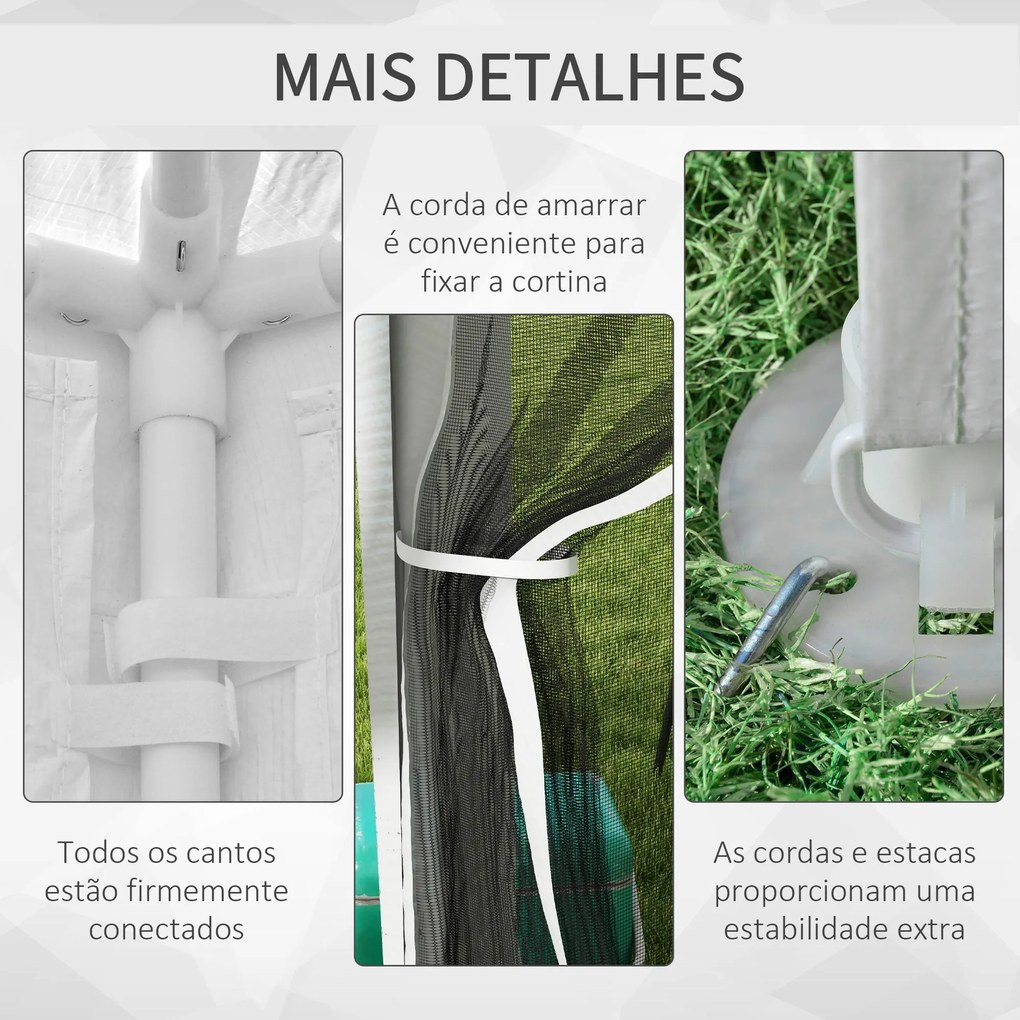 Tenda de Jardim 4x3 m Tenda Desmontável de Exterior com 4 Mosqueteiras