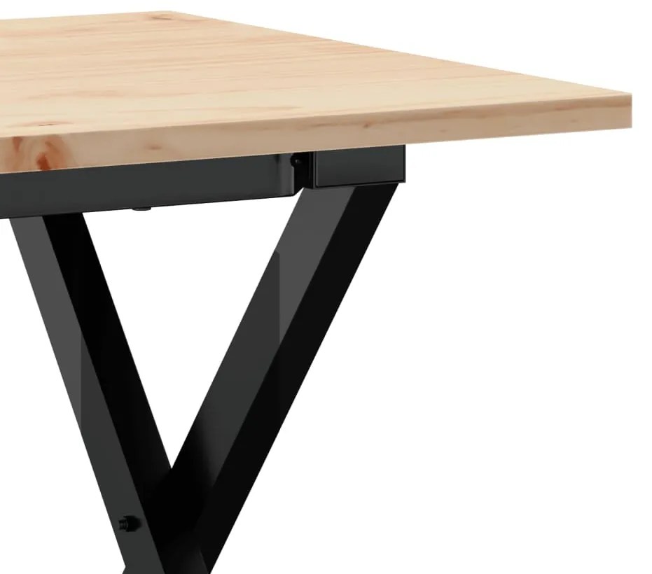 Mesa de centro estrutura em X 100x50x45cm pinho e aço