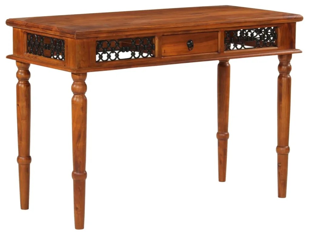 vidaXL Secretária com gaveta 110x50x76 cm madeira de acácia maciça