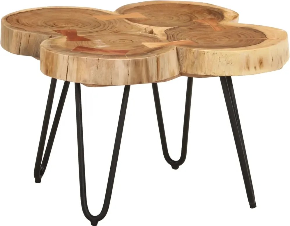 Mesa de centro 4 troncos 36 cm madeira de acácia maciça