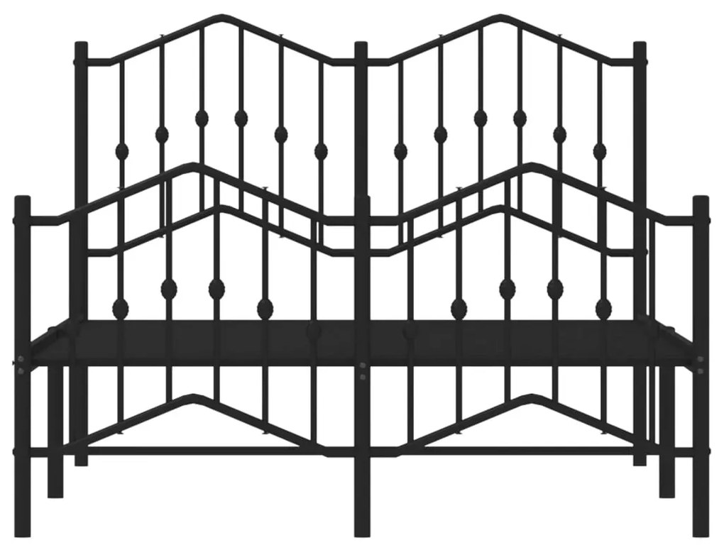 Estrutura de cama com cabeceira e pés 120x200 cm metal preto