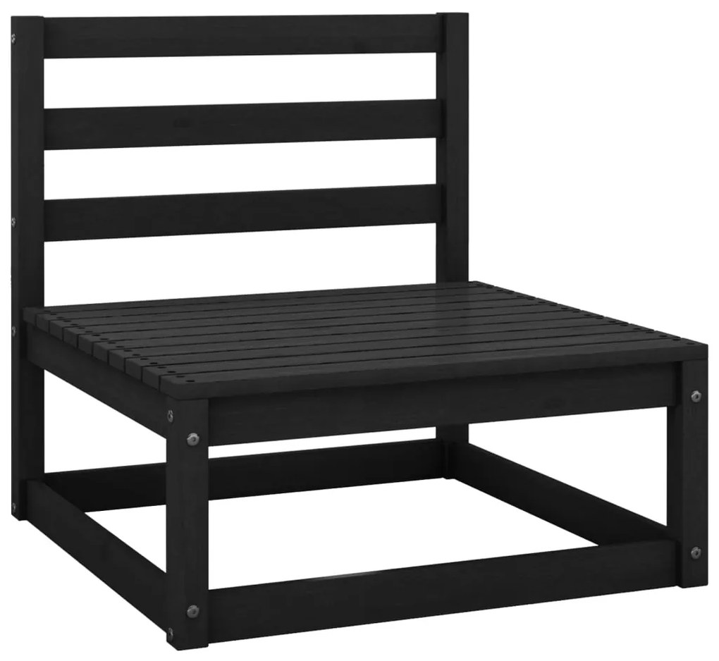 10 pcs conjunto lounge de jardim pinho maciço preto