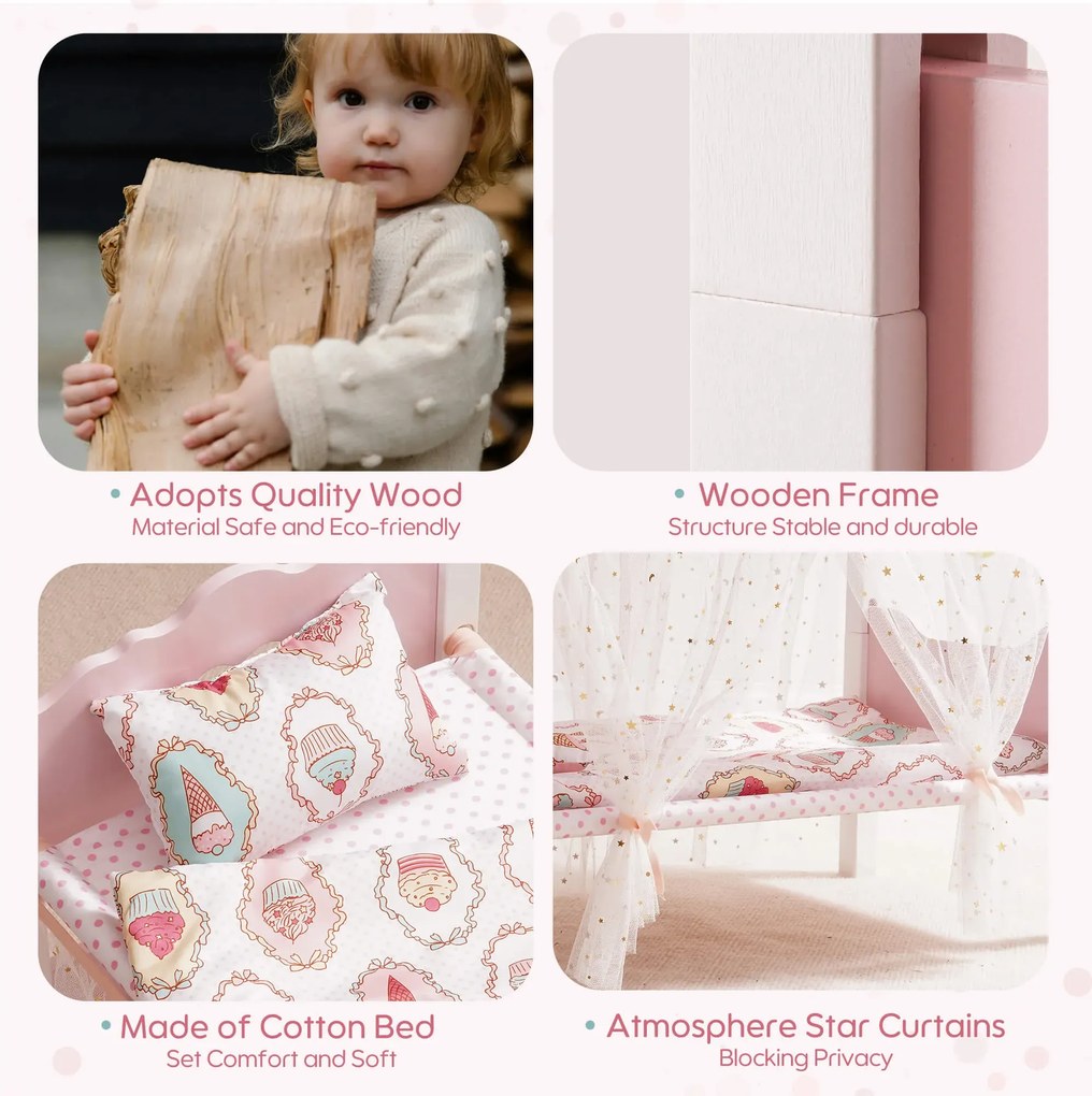 Beliche de Brincar para bonecas (NÃO INCLUIDAS) Princesa 56,4 x 31 x 45,5 cm Rosa