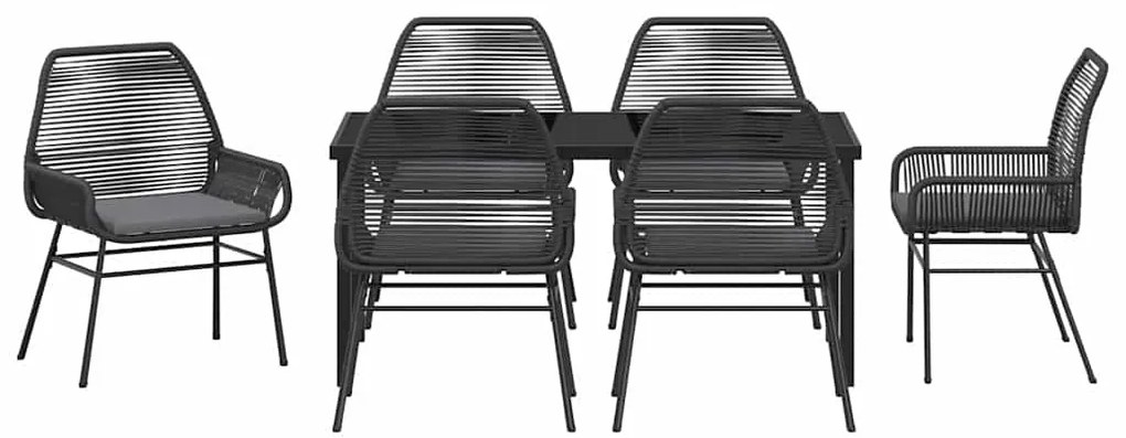 Conjunto de Jantar de 7 Peças para Jardim com Almofadas em Rattan Sint