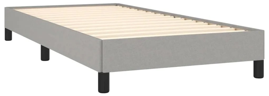 Cama box spring c/ colchão e LED 80x200 cm tecido cinza-claro