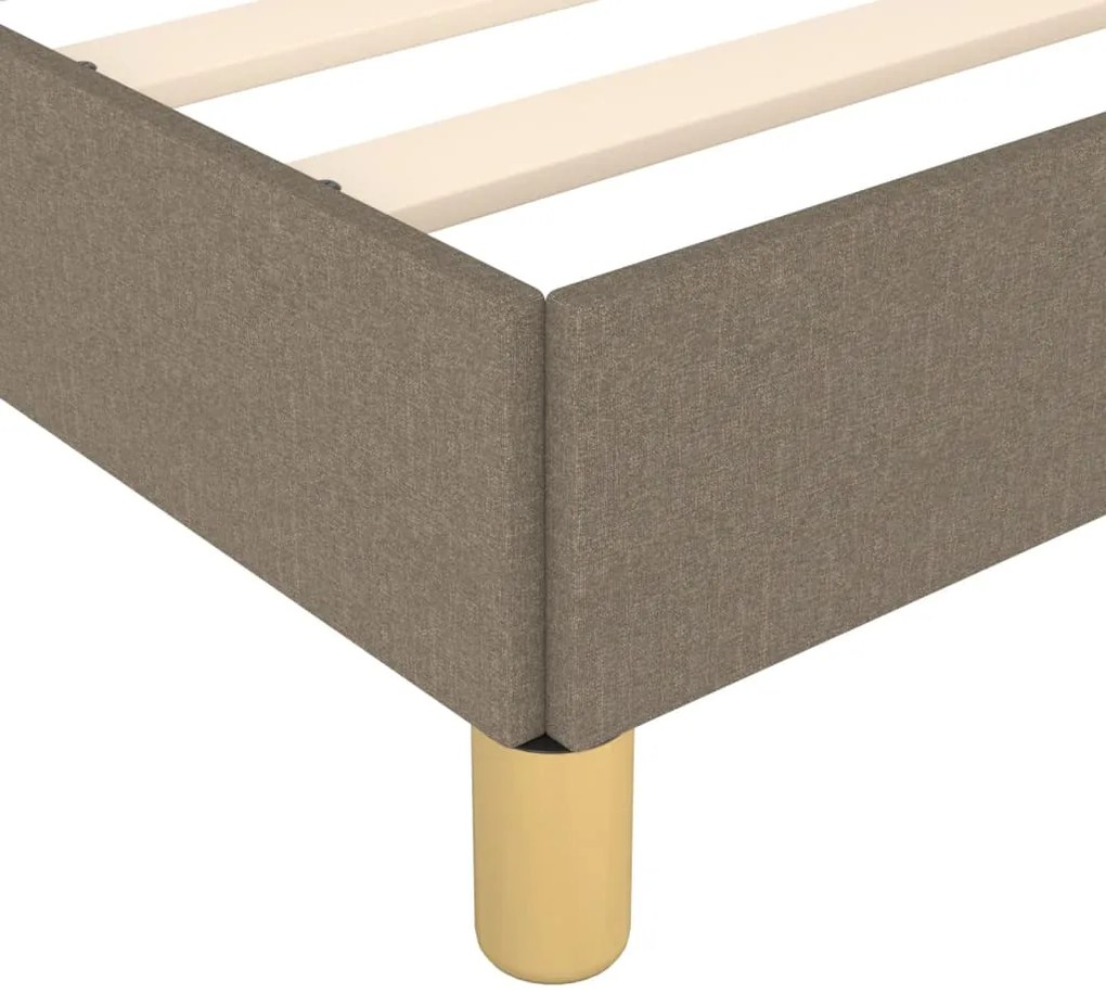Cama sem colchão 160x200 cm tecido castanho-acinzentado