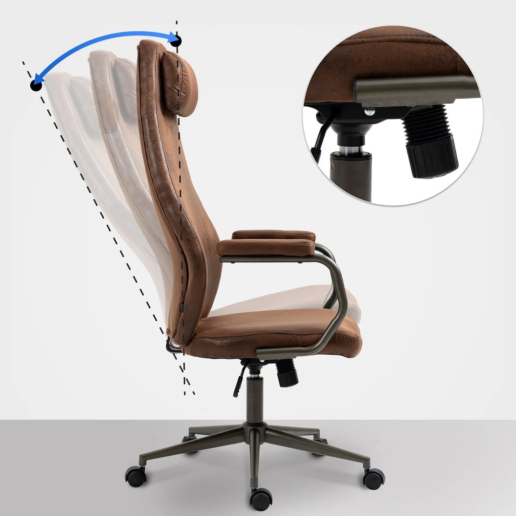 Cadeira de escritório Pocatello Industria Estilo Antigo Conhaque