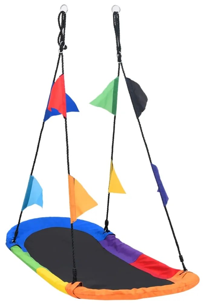 Baloiço estilo ninho com bandeiras 165x70 cm
