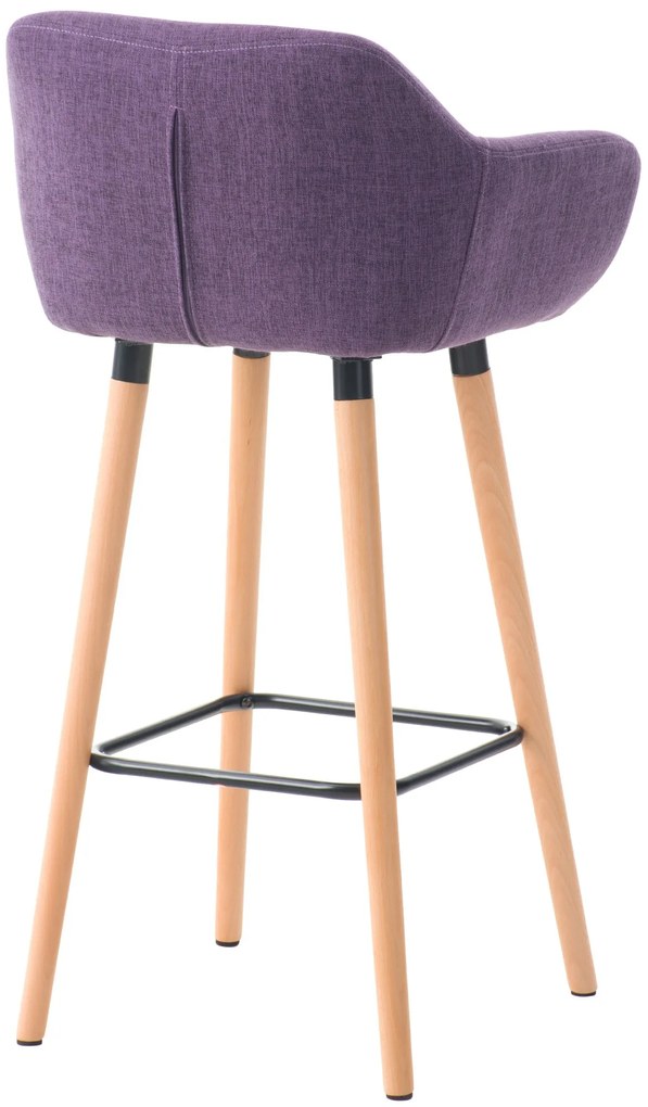 Banco de bar Grant em tecido e com estrutura de Cor Natural 55 x 99 x 46 cm Roxo
