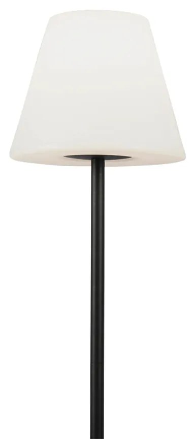 Candeeiro de pé de exterior moderno inteligente com abajur preto e branco incl. Wifi A60 - Virginia