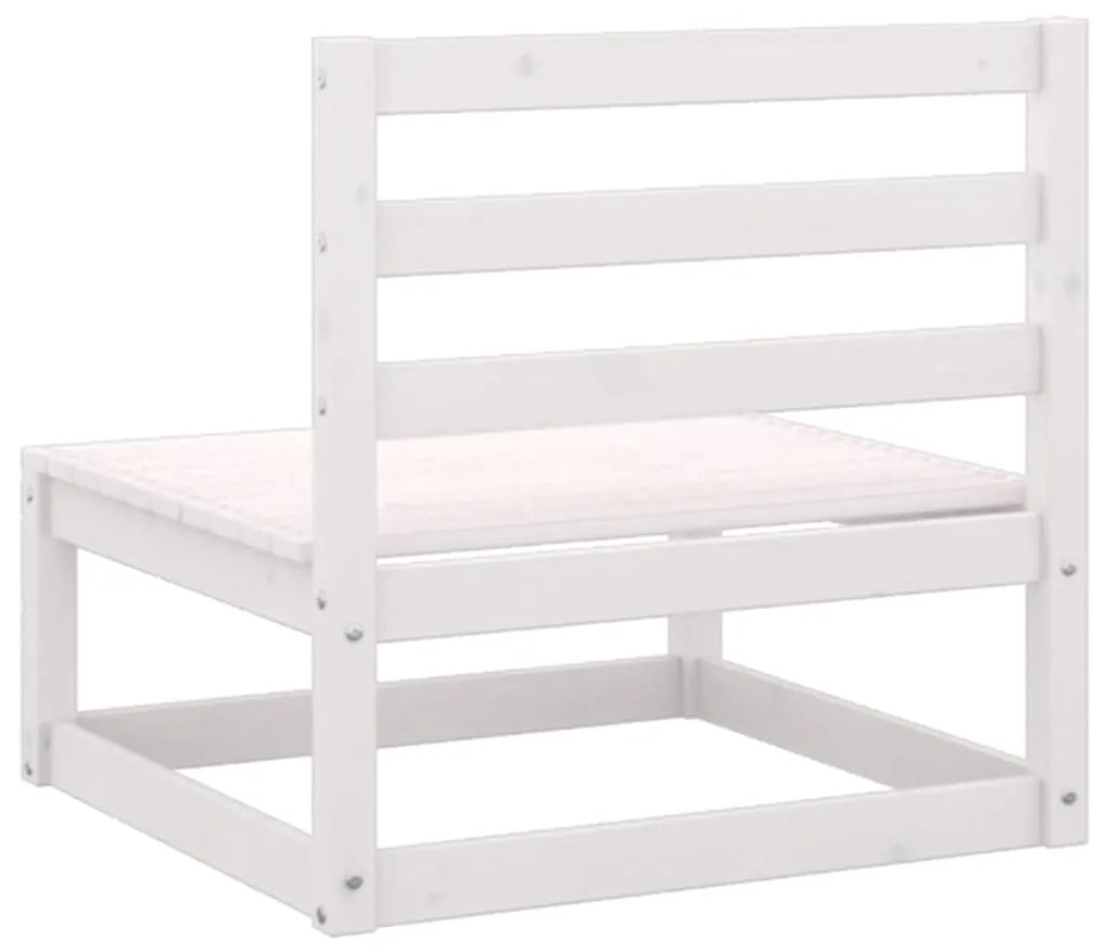 3 pcs conjunto lounge de jardim pinho maciço branco