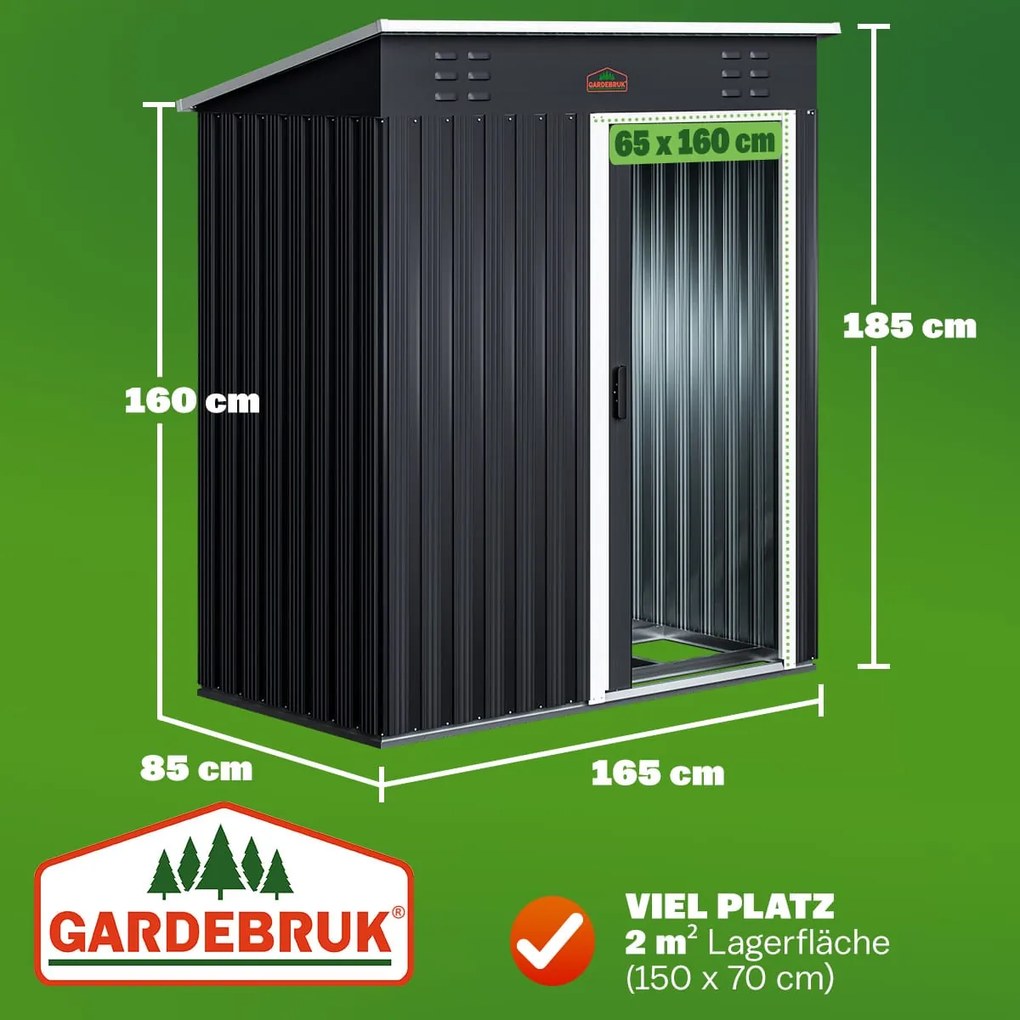 Abrigo Jardim para ferramentas em metal 185x165x90 cm antracite