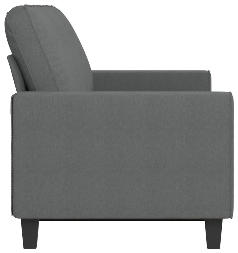 Sofá de 3 lugares 180 cm tecido cinza-escuro