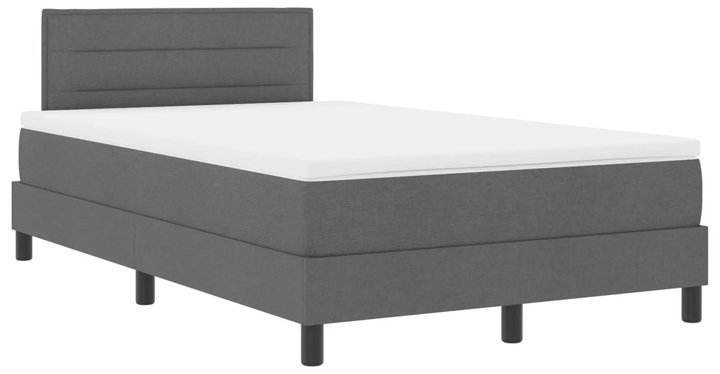 Cama Box com Colchão Cinza Escuro 120x190 cm Tecido