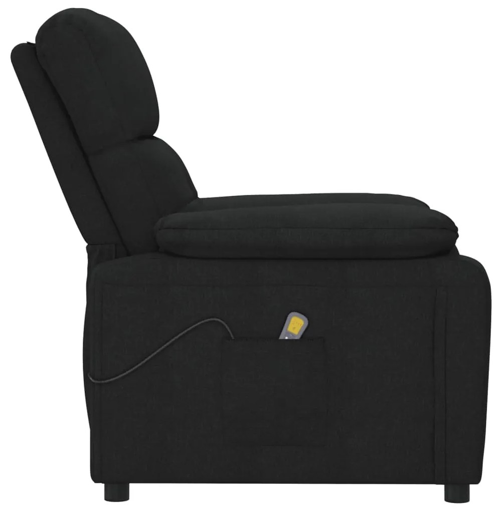 Poltrona de massagens reclinável tecido preto