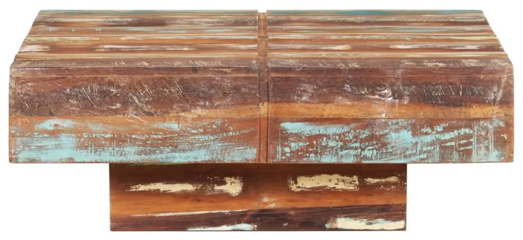 Mesa de centro 80x80x28 cm madeira recuperada maciça