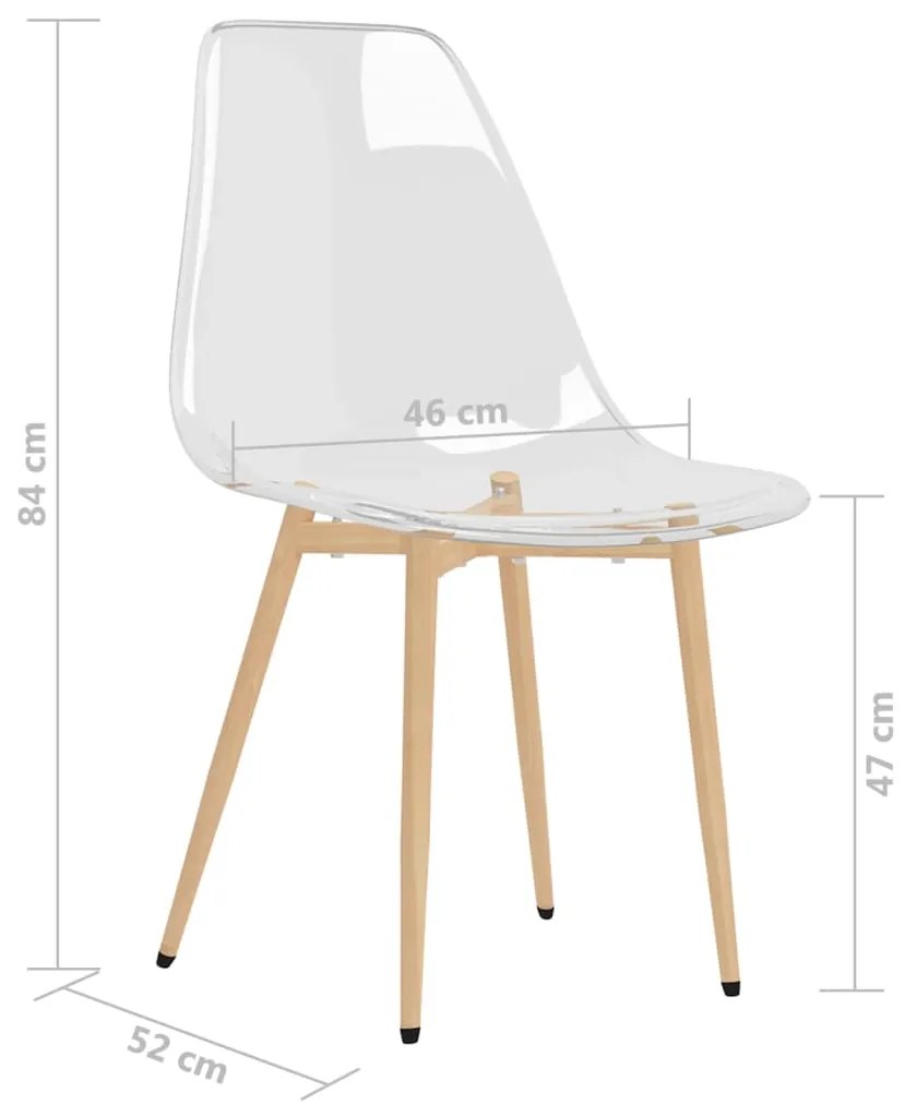 Cadeiras de jantar 6 pcs PET transparente