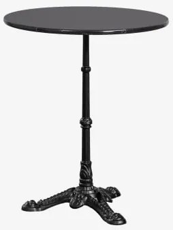 Mesa De Bar Redonda Ø60cm Em Pedra Natural Azteca Mármore Nero Marquina - Preto - Sklum