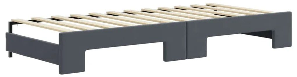 Sofá-cama com gavetão 80x200 cm veludo cinzento-escuro